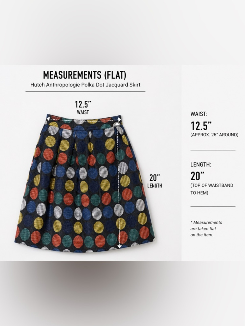 Hutch Anthropologie Polka Dot Jacquard Skirt A-Line Pleated Multicolor Size 4P - Picture 9 of 9